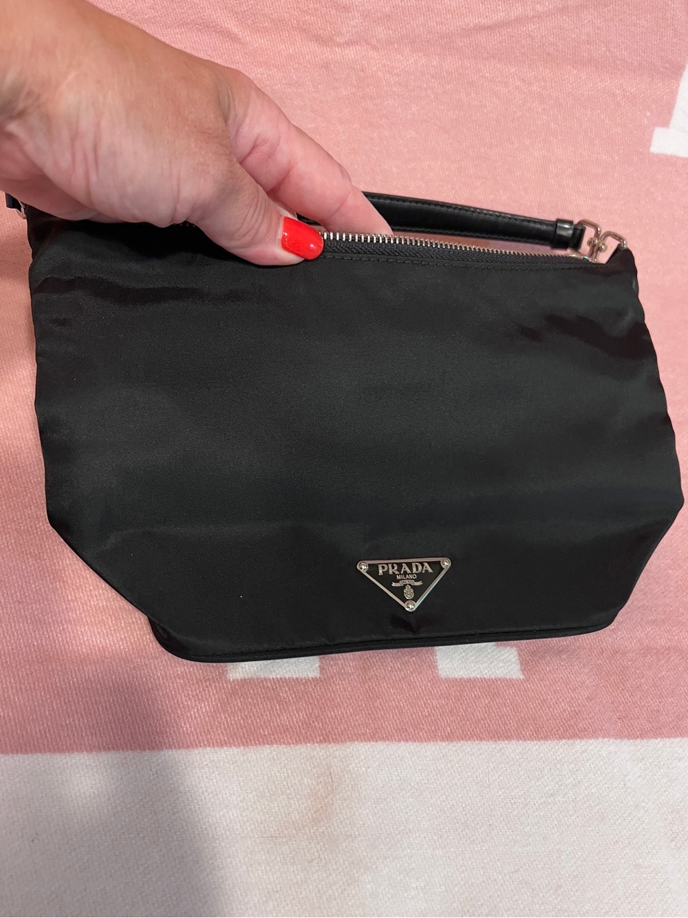 Prada Black Nylon Sirio Bag! Prada with Silver-Tone Logo!